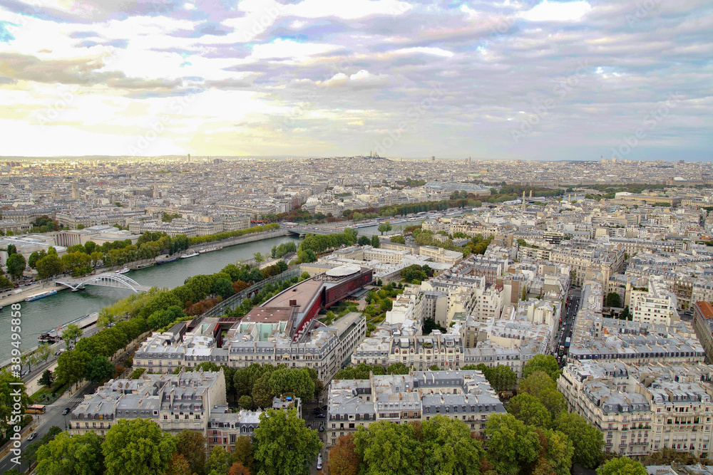 view of Paris and  River Seine