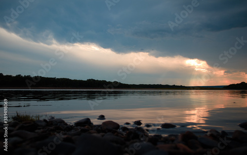 sunset on the river