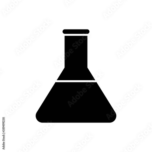 Vector Chemical flask icon, chemistry, laboratory symbol on isolated white background for UI/UX and website.