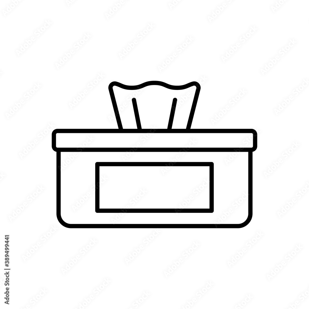 Vector Tissue paper box icon on isolated white background for UI/UX and website. Vector Tissue paper box icon on isolated white background for UI/UX and website.