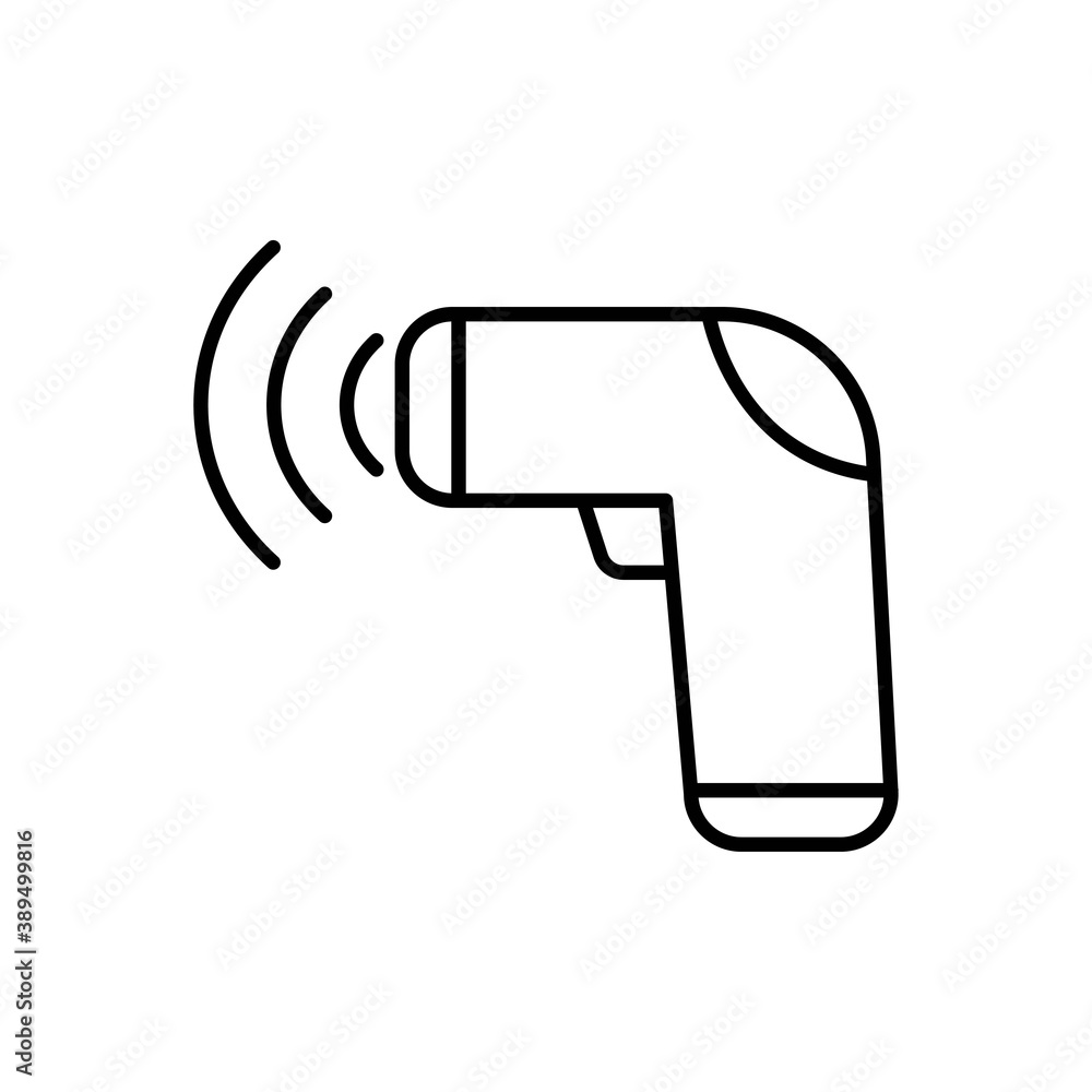 Vector Infrared thermometer icon, contactless digital thermometer