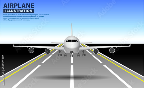 set of realistic airplane mock up or landing and take off commercial airplane or airplane business concept. eps 10 vector, easy to modify