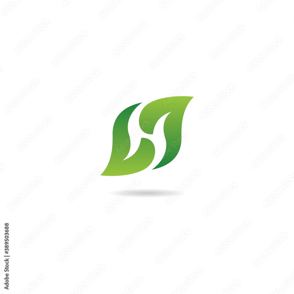 initial h with green logo design icon element template initial h with green logo design icon element template
