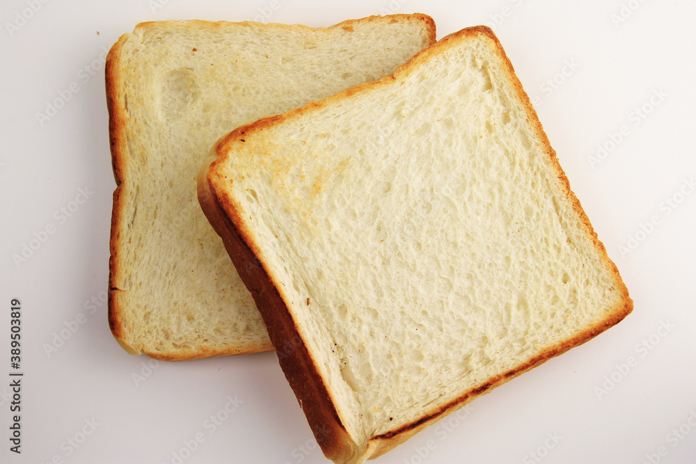 Close up of white bread texture