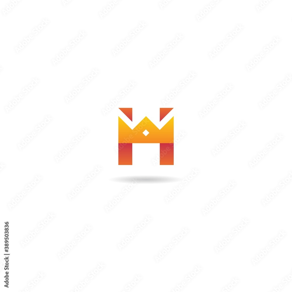 initial h with crown logo design icon element template initial h with crown logo design icon element template