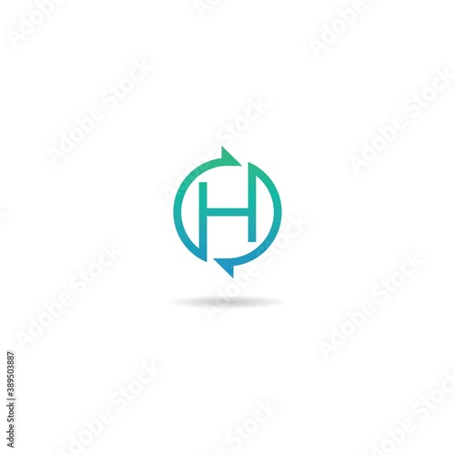 Free Download initial h with circle logo design icon element template - GFXLoad