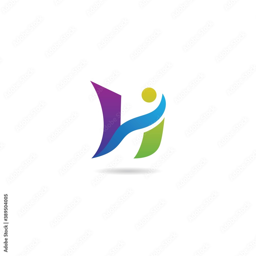 initial h with people logo design icon element template initial h with people logo design icon element template