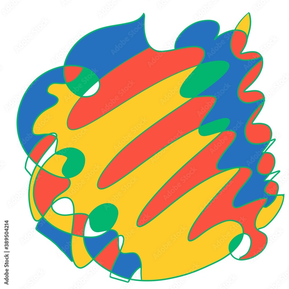 Graphic abstract Medalion flat color creative  and unique Logo element design with symmetry and linework color block