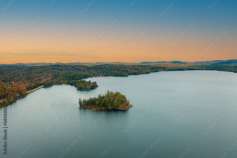 Fototapeta premium Beautiful sunset landscape at Algonquin Provincial Park Ontario.