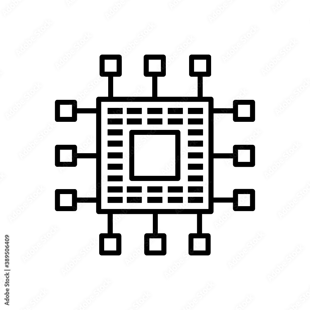 processor outline icon vector illustration processor outline icon vector illustration