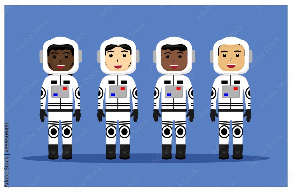 character of the astronaut profession in flat design