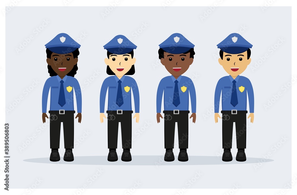 character of the Police profession in flat design character of the Police profession in flat design