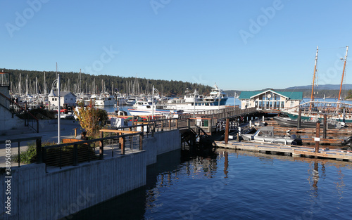 The port and docks at Friday Harbor on San Juan Island, Washington, USA