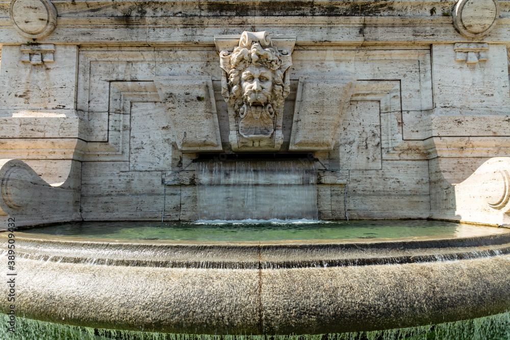 Fountain outside the corte di cassazione supreme court in rome, italy.