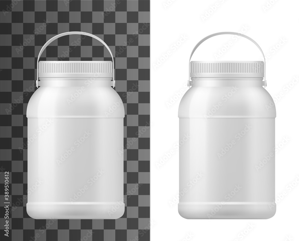 Plastic jar isolated vector big mayonnaise package, conserved container