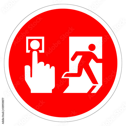 Fire Alarm Call Point Symbol Sign, Vector Illustration, Isolate On White Background Label. EPS10