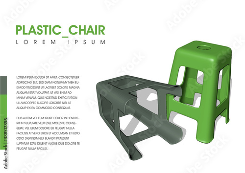 Plastic chair illustration design isolated on white background