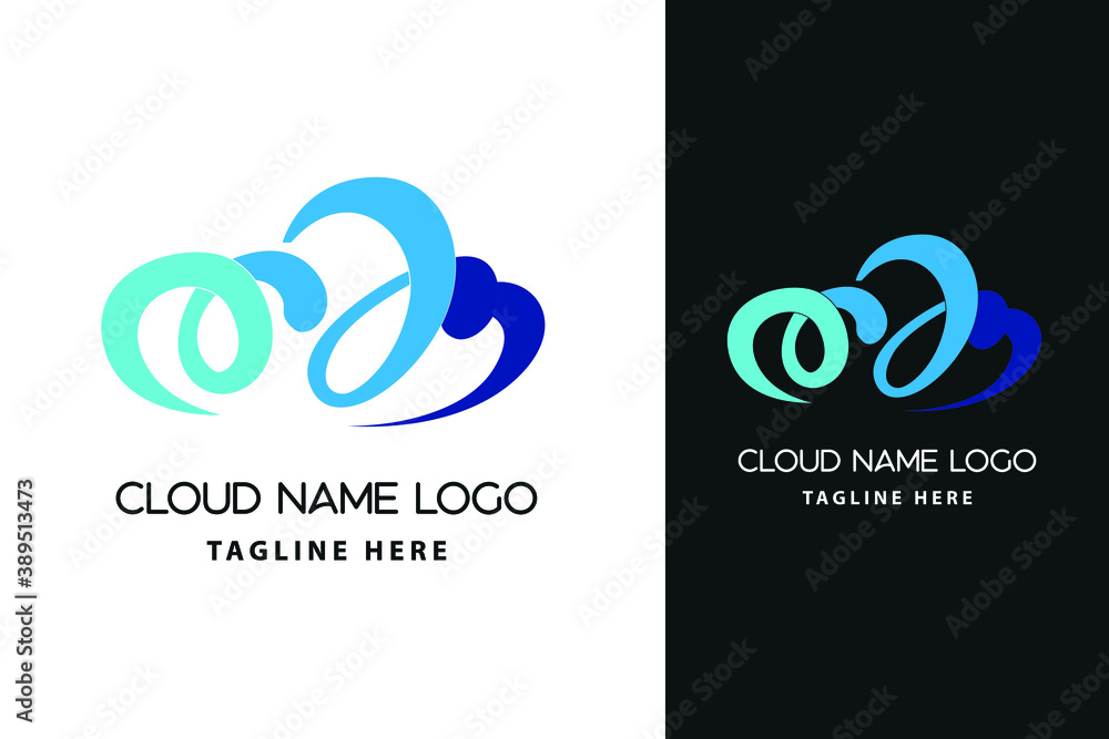 Modern abstract cloud icon logo design. Technology storage concept template Modern abstract cloud icon logo design. Technology storage concept template