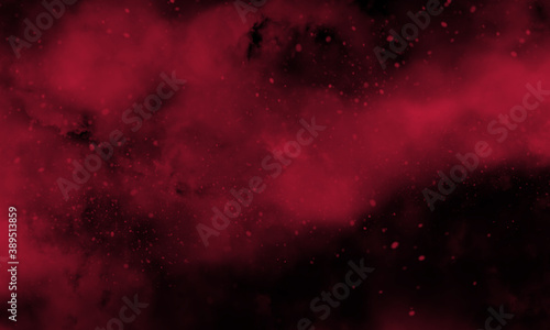 Crimson color smoke on black background photo