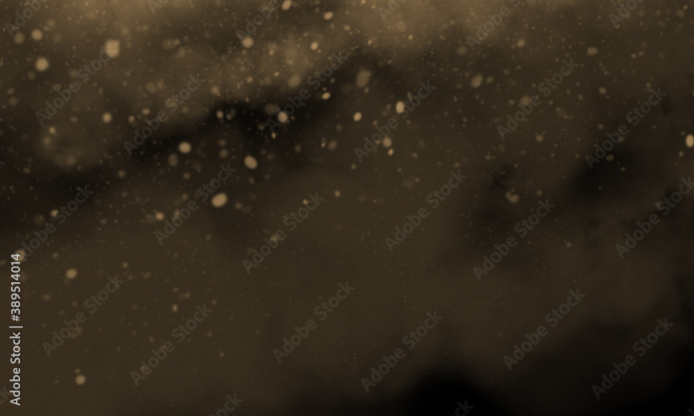 Gold color smoke on black background