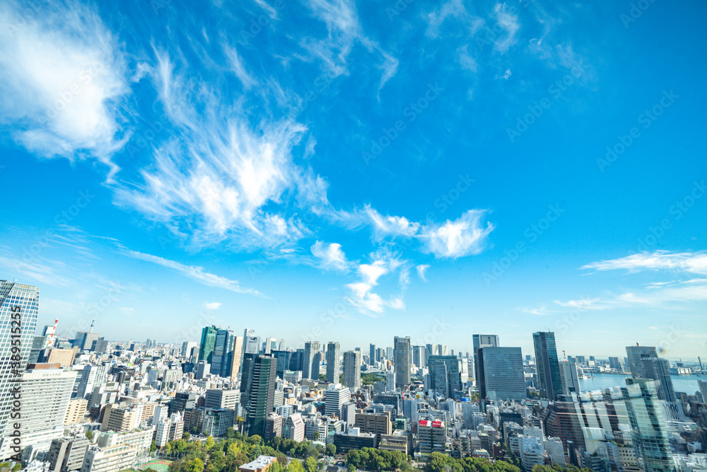 Fototapeta premium 【東京タワーより】東京都内、都市景観/品川方面