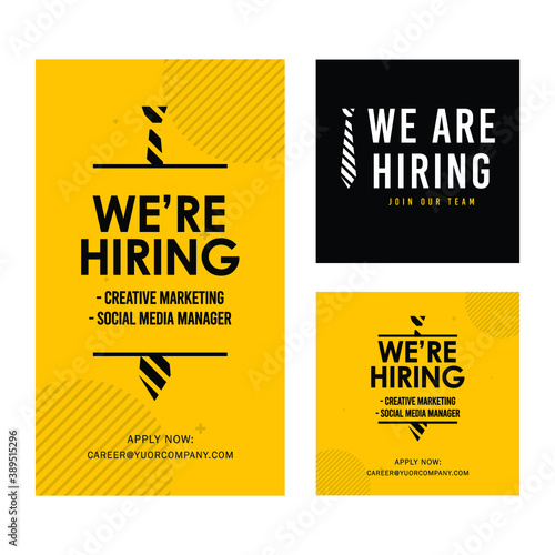 Set we are hiring design template. Join team our now illustration.
