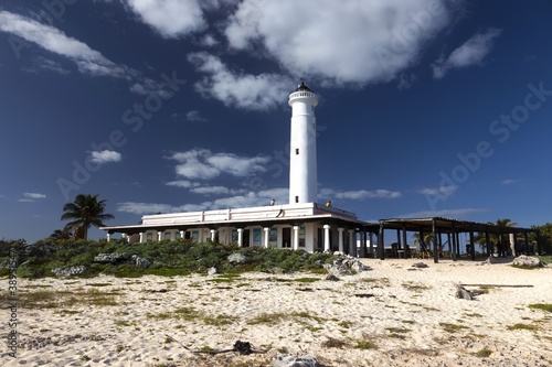 Faro Celarain Lighthouse and Tropical Beach Landscape in Punta Sur Ecological Reserve Natural Park in Cozumel Mexico
