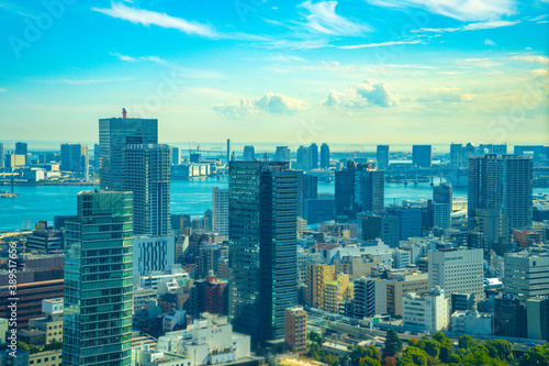 【東京タワーより】東京都内、都市景観/浜松町・有明方面