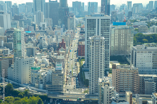 【東京タワーより】東京都内、都市景観/品川、高輪方面