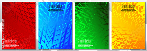 Half tone cover design templates. Layout set of abstract geometric design for covers of books, brochures, notebooks, reports, magazines. Vector illustration.