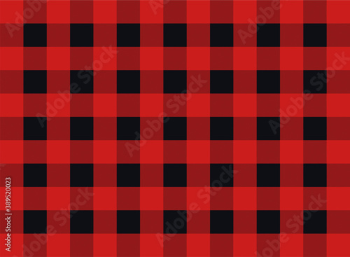 Vector plaid seamless pattern design red and black lumberjack buffalo