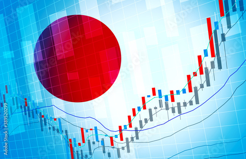 日本経済グローバルマーケットの背景デザインチャート素材
