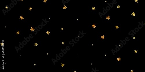 Dark orange vector texture with disease symbols.