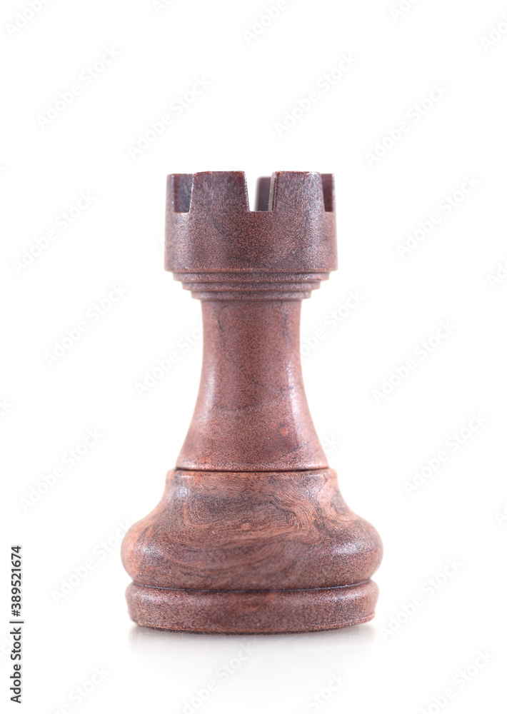 A chess rook pawn on white background A chess rook pawn on white background