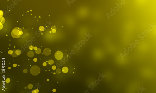 Golden abstract particles floating background.
