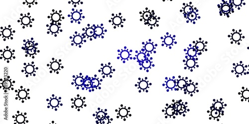 Light pink, blue vector backdrop with virus symbols.