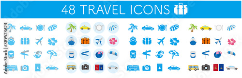 Illustrations of GO TO tourism icons Vector