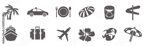 Illustrations of GO TO tourism icons Vector