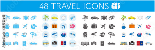 Illustrations of GO TO tourism icons Vector