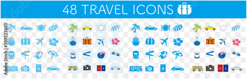 Illustrations of GO TO tourism icons Vector