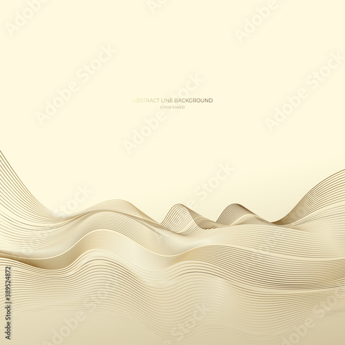 golden abstract line background, mordern waves.