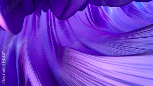 Purple curved lines flow 3D...
