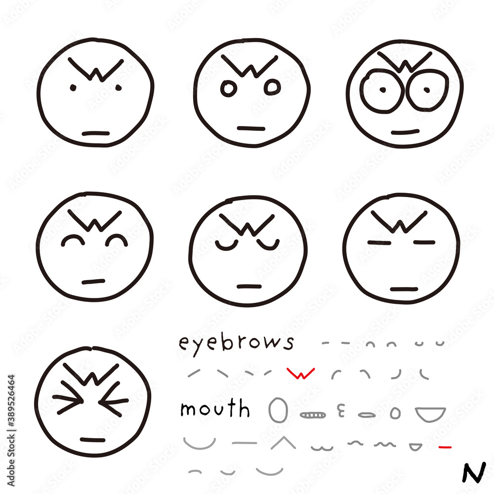 hand-drawn facial expression icon_06_n hand-drawn facial expression icon_06_n
