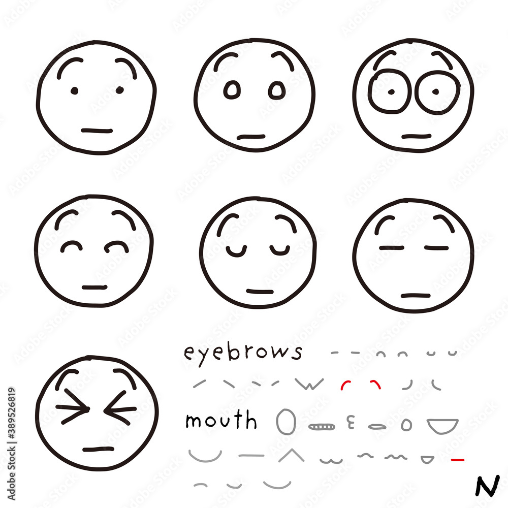 hand-drawn facial expression icon_07_n hand-drawn facial expression icon_07_n