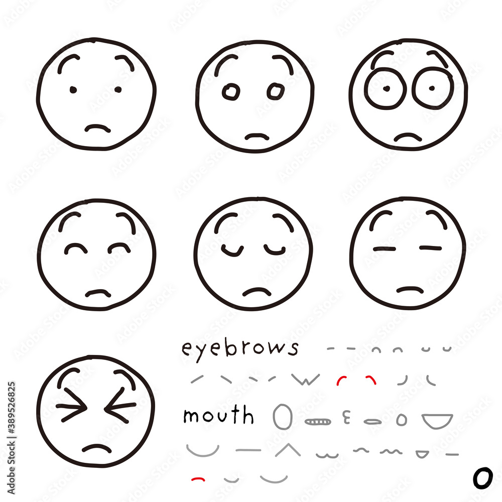 hand-drawn facial expression icon_07_o hand-drawn facial expression icon_07_o