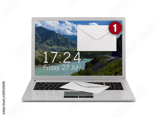 email on white background. ...