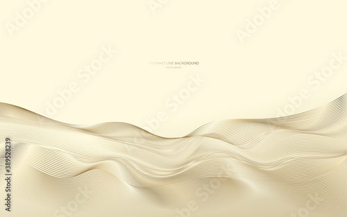 golden abstract line background, mordern waves.