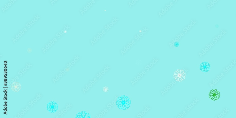 Light blue, yellow vector doodle pattern with flowers. Light blue, yellow vector doodle pattern with flowers.