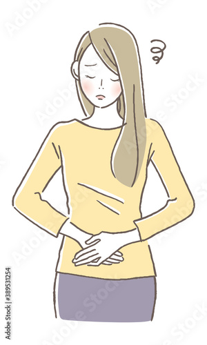 お腹の調子が悪い女性
