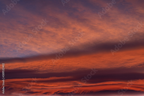 Autumn Sunset Sky Cloud Formations in Bend, Oregon during golden hour © Wasim